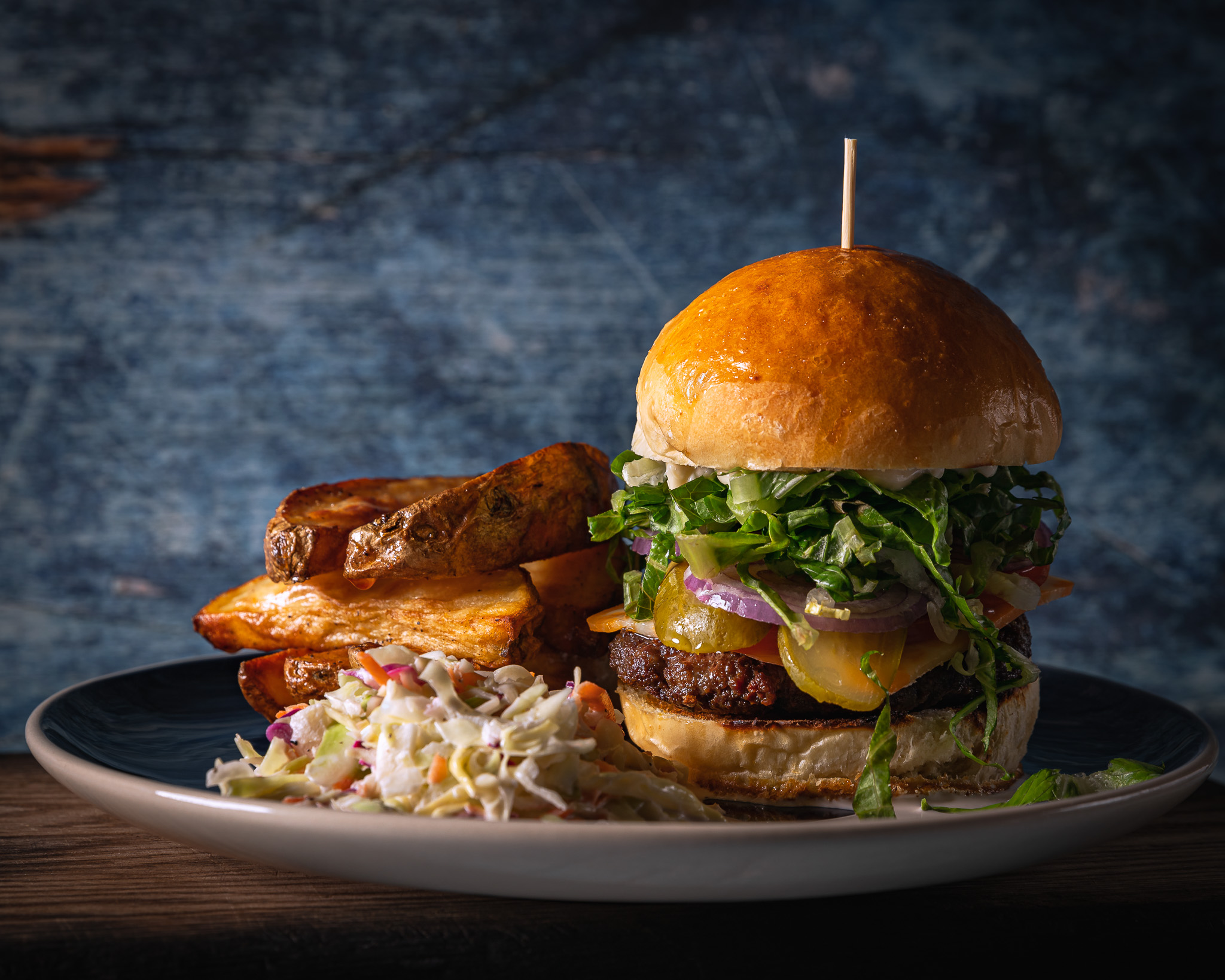 Burger from The Moonshine Cafe