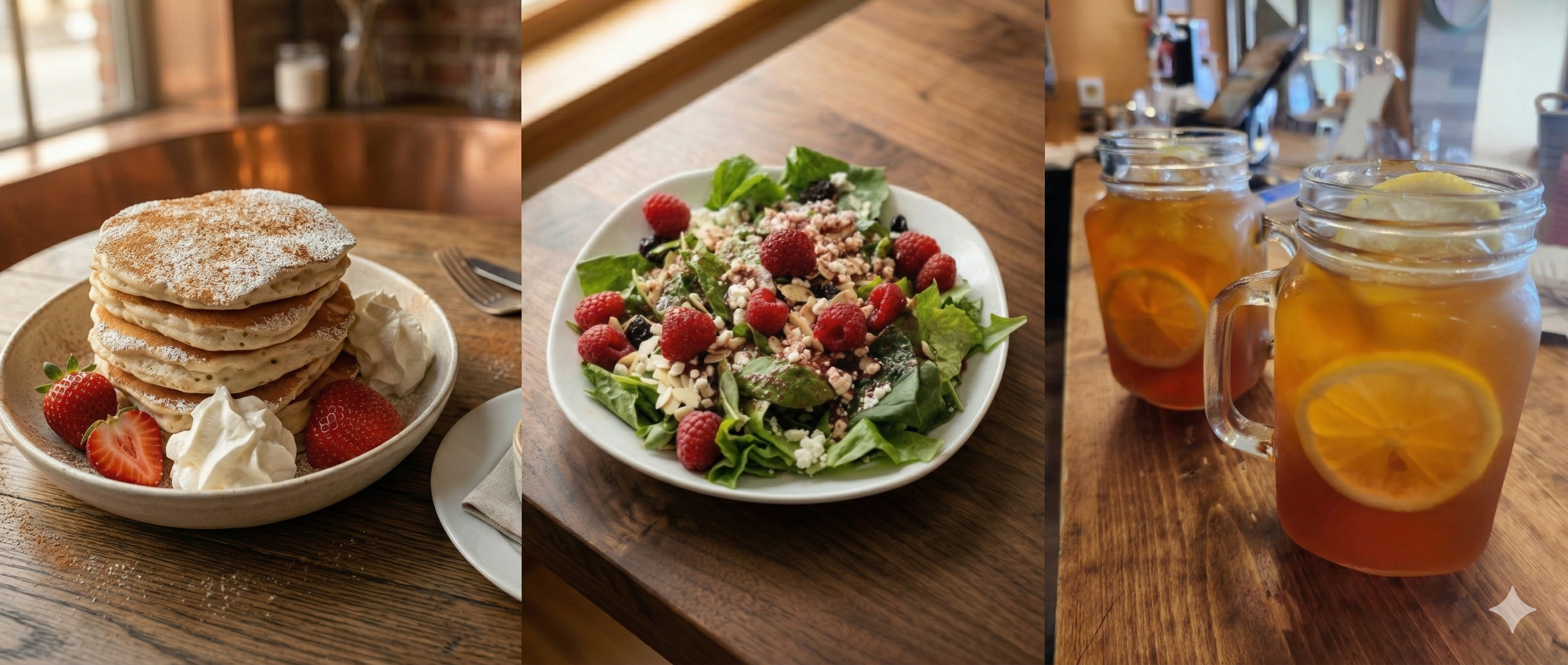 Three featured Moonshine Cafe menu items